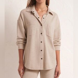 Z Supply WFH Modal Shirt Jacket in Oatmeal